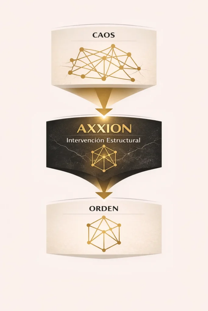 AXXION: diagrama del sistema bajo tensión → intervención.