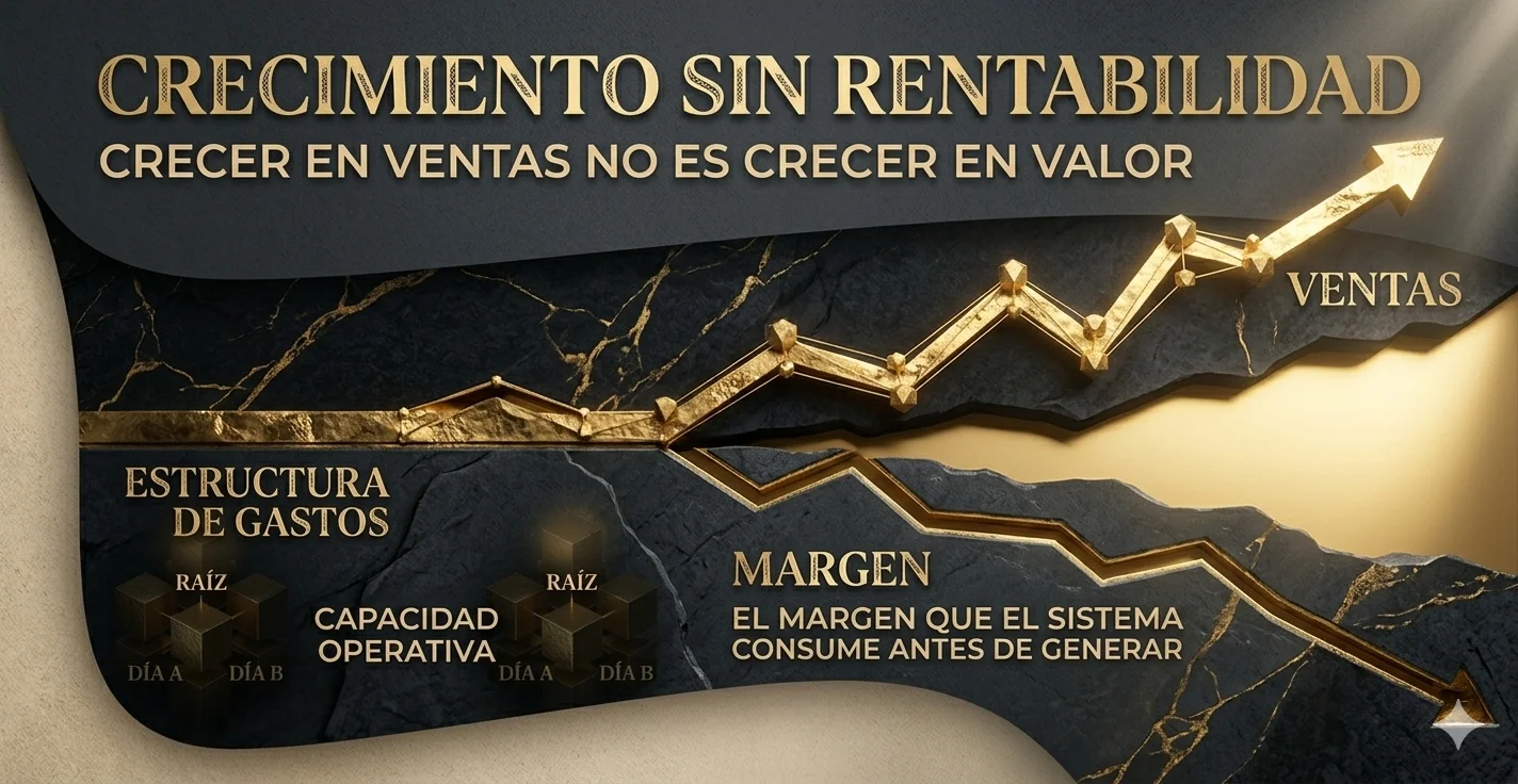 Crecimiento sin rentabilidad, crecer en ventas, no es crecer en valor.