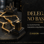 Arquitectura de decisiones empresariales con las áreas Comercial, Operaciones, Finanzas y Dirección conectadas mediante rutas para resolver, informar, coordinar y escalar decisiones.